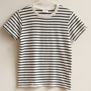 Zara Black and White Striped Kids Tee